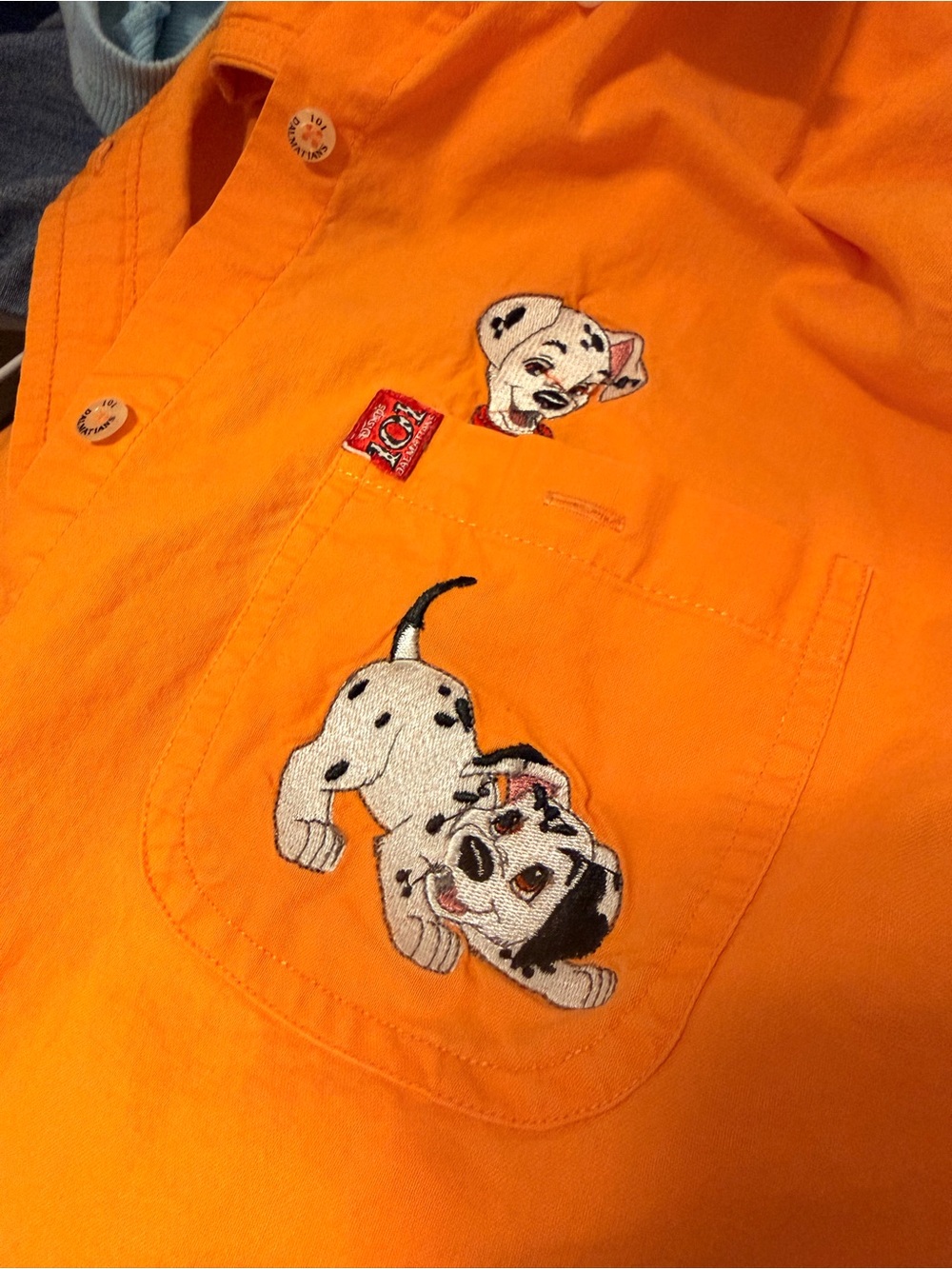 Disney 90s Vintage 101 Dalmatians Embroidered Sleeveless Button Up Shirt Size M - Picture 2 of 6